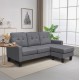 Γωνιακός καναπές "MEGGY" αναστρέψιμος από ύφασμα σε χρώμα γκρι 184.5x129x86