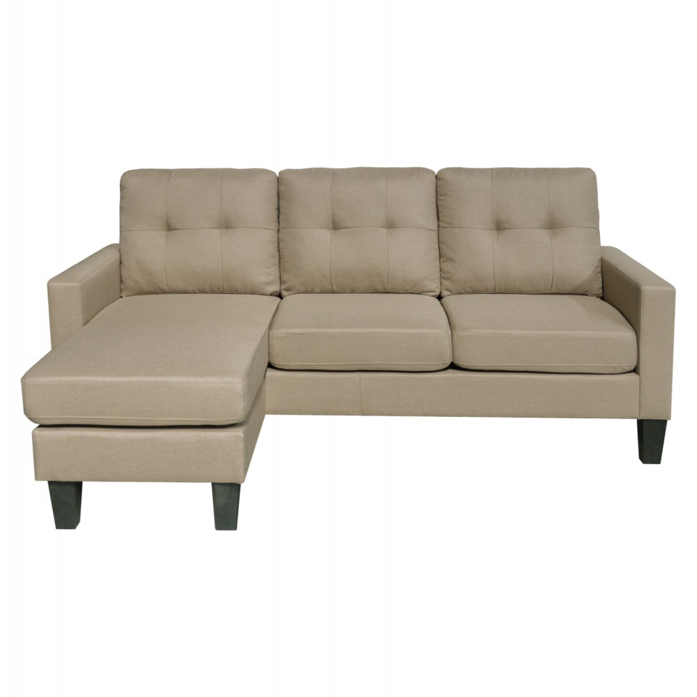 Γωνιακός καναπές "MEGGY" αναστρέψιμος από ύφασμα σε χρώμα μπεζ 184.5x129x86