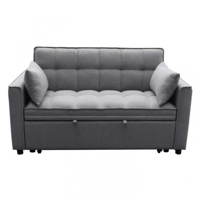 Καναπές-κρεβάτι "BORG" διθέσιος από ύφασμα σε χρώμα γκρι 142x94x78