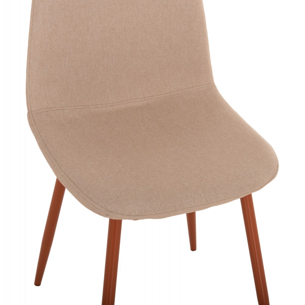 Σετ τραπεζαρίας "LEOMOR" 5τμχ mdf/μέταλλο/ύφασμα σε χρώμα σονόμα/καφέ/μπεζ 140x80x75