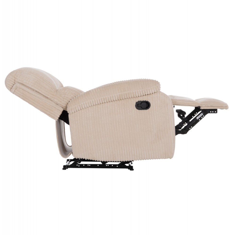 Πολυθρόνα relax "DIONI" από ύφασμα ριγέ σε χρώμα μπεζ 81x94x97