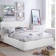 Κρεβάτι διπλό "BOBBI" με στρώμα και αποθηκευτικό χώρο από pu σε χρώμα λευκό 150x200