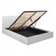 Κρεβάτι διπλό "BOBBI" με στρώμα και αποθηκευτικό χώρο από pu σε χρώμα λευκό 150x200