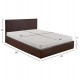 Κρεβάτι διπλό "BOBBI" με στρώμα και αποθηκευτικό χώρο από pu σε χρώμα καφέ 150x200