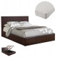 Κρεβάτι διπλό "BOBBI" με στρώμα και αποθηκευτικό χώρο από pu σε χρώμα καφέ 150x200