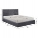 Κρεβάτι διπλό "BRILEY" με στρώμα και αποθηκευτικό χώρο από βελούδο σε χρώμα γκρι 160x200
