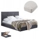 Κρεβάτι διπλό "BRILEY" με στρώμα και αποθηκευτικό χώρο από βελούδο σε χρώμα γκρι 160x200
