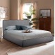 Κρεβάτι διπλό "ALLIE" με στρώμα και αποθηκευτικό χώρο από ύφασμα σε χρώμα γκρι 160x200