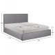 Κρεβάτι διπλό "ALLIE" με στρώμα και αποθηκευτικό χώρο από ύφασμα σε χρώμα γκρι 160x200