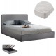 Κρεβάτι διπλό "ALLIE" με στρώμα και αποθηκευτικό χώρο από ύφασμα σε χρώμα γκρι 160x200