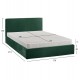 Κρεβάτι διπλό "ALLIE" με στρώμα και αποθηκευτικό χώρο από βελούδο σε χρώμα κυπαρισσί 160x200