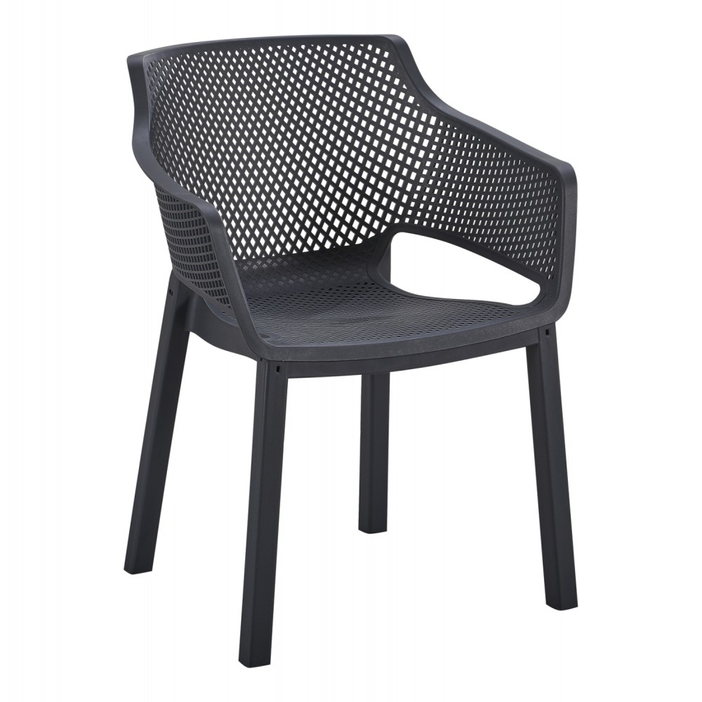 Πολυθρόνα εξωτερικού χώρου "PEGGY" από pp σε χρώμα μαύρο 60x55x79