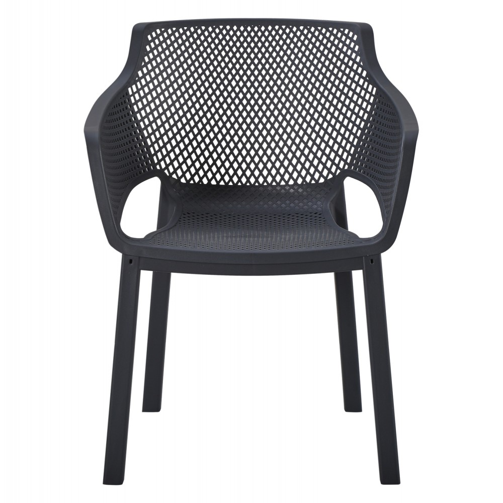 Πολυθρόνα εξωτερικού χώρου "PEGGY" από pp σε χρώμα μαύρο 60x55x79