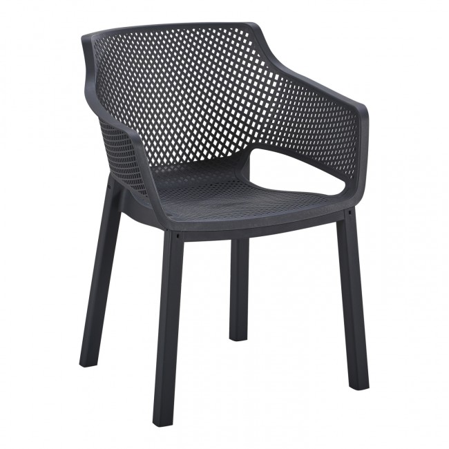 Πολυθρόνα εξωτερικού χώρου "PEGGY" από pp σε χρώμα μαύρο 60x55x79