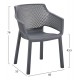 Πολυθρόνα εξωτερικού χώρου "PEGGY" από pp σε χρώμα γκρι 60x55x79