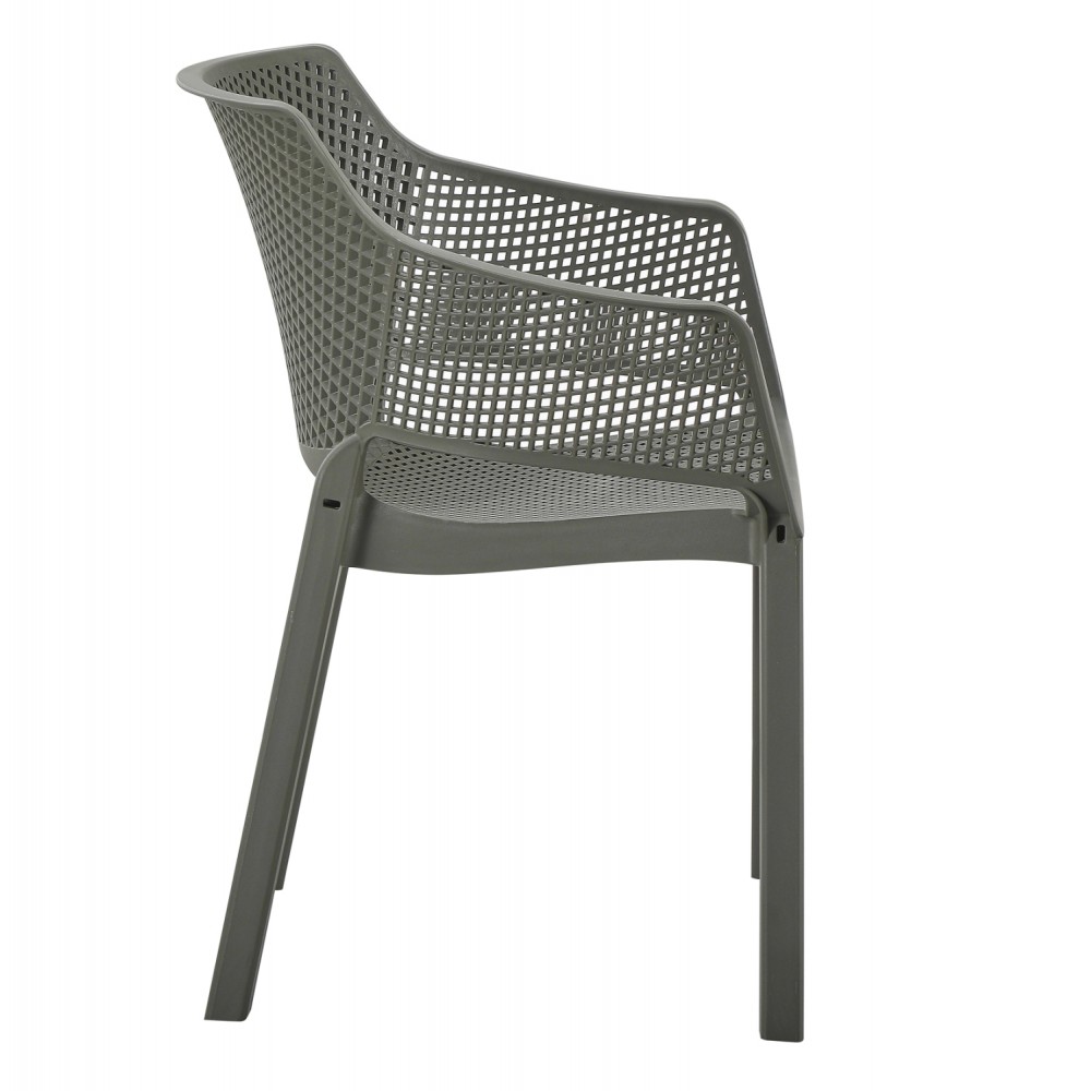 Πολυθρόνα εξωτερικού χώρου "PEGGY" από pp σε χρώμα λαδί 60x55x79