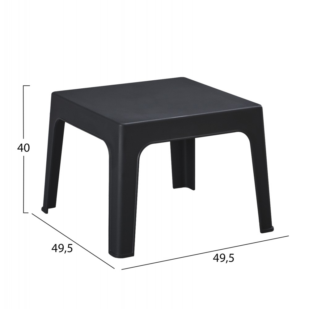 Σετ lounge εξωτερικού χώρου "SLEEK" 3τμχ από pp σε χρώμα μαύρο 49.5x49.5x40