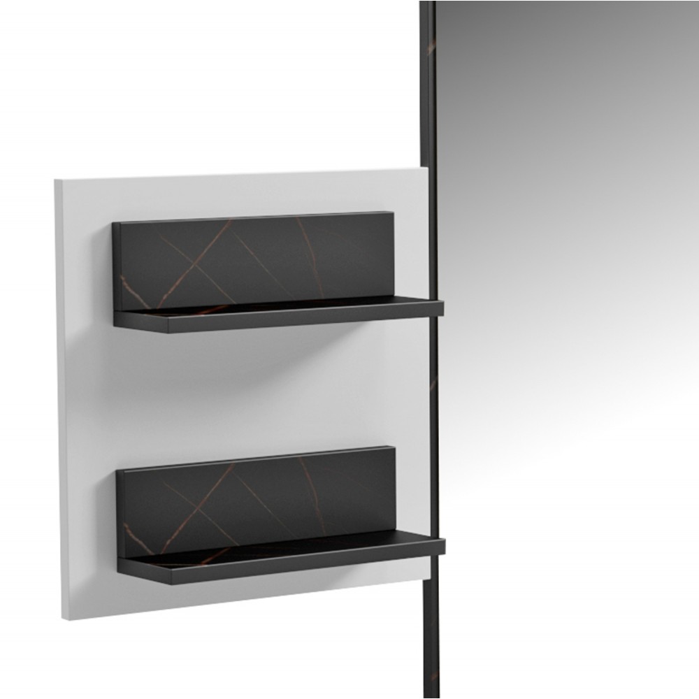 Σετ εισόδου "CHERYL" 2τμχ σε χρώμα λευκό/μαύρο μαρμάρου 125x40x120