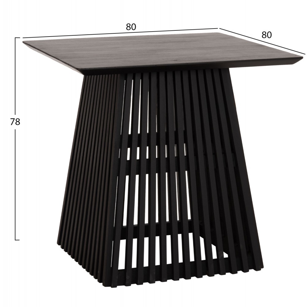 Τραπέζι τραπεζαρίας "FRANTZ" από ξύλο σε χρώμα μαύρο 80x80x78