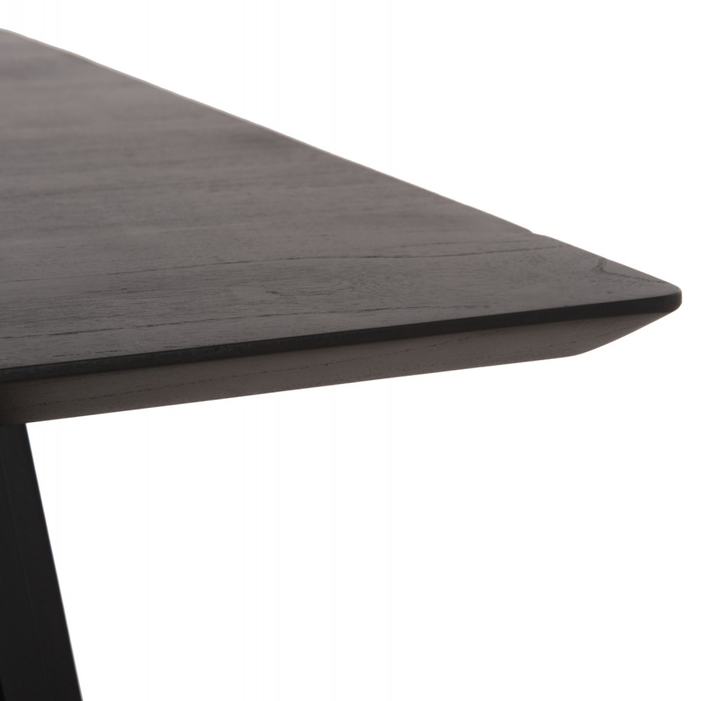 Τραπέζι τραπεζαρίας "FRANTZ" από ξύλο σε χρώμα μαύρο 80x80x78