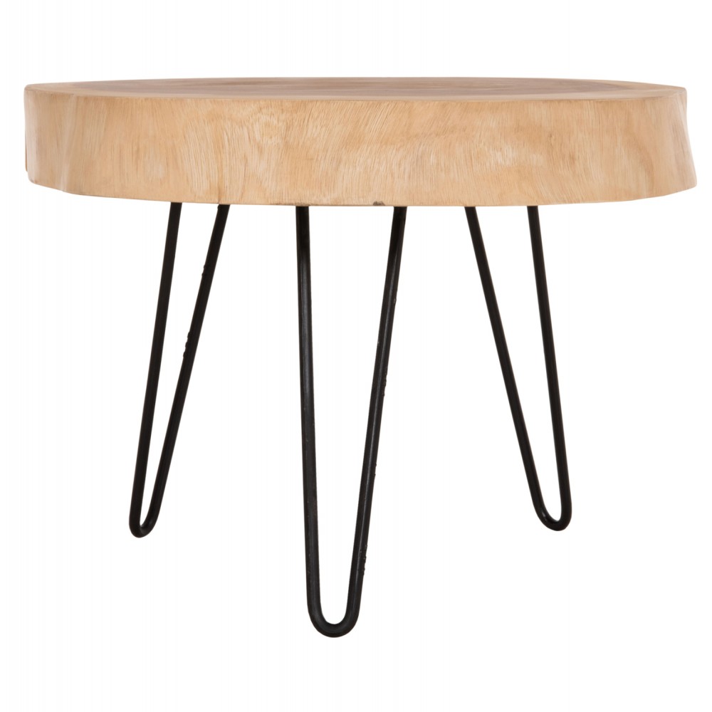 Τραπέζι σαλονιού "SERVON" από ξύλο/μέταλλο σε χρώμα φυσικό/μαύρο 76x67x44