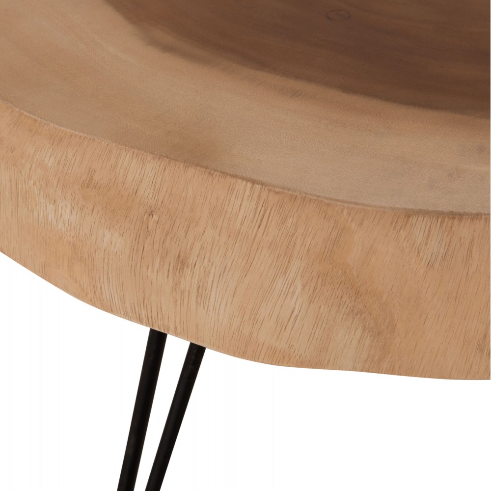 Τραπέζι σαλονιού "SERVON" από ξύλο/μέταλλο σε χρώμα φυσικό/μαύρο 76x67x44