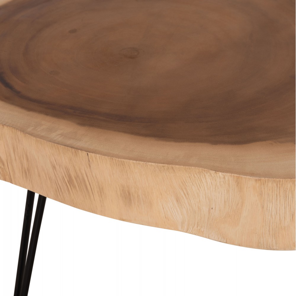 Τραπέζι σαλονιού "SERVON" από ξύλο/μέταλλο σε χρώμα φυσικό/μαύρο 76x67x44