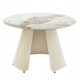 Τραπέζι τραπεζαρίας "SEDAR" στρογγυλό από μέταλλο/κεραμικό σε χρώμα κρεμ Φ120x76