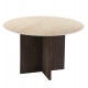 Τραπέζι τραπεζαρίας "SKY" στρογγυλό από mdf/κεραμικό σε χρώμα καφέ/τραβερτίνα Φ120x76