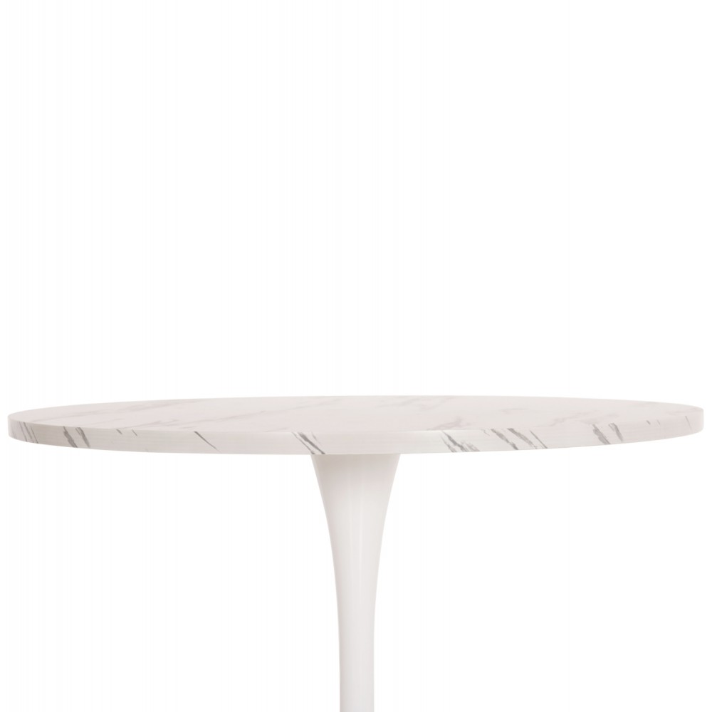 Τραπέζι τραπεζαρίας "ROLLO" στρογγυλό σε χρώμα λευκό μαρμάρου Φ90x74