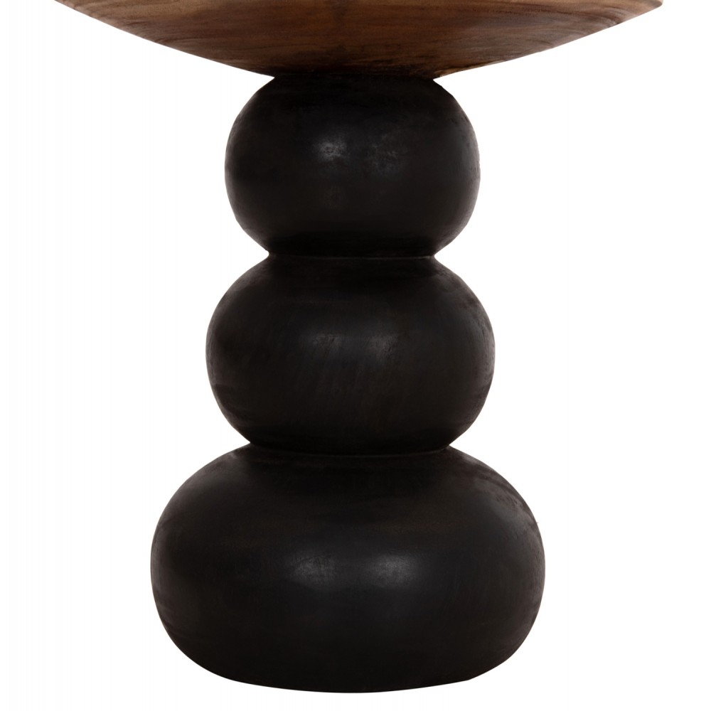 Τραπέζι βοηθητικό "JACKY" από ξύλο suar σε χρώμα μαύρο/φυσικό Φ40x45.5