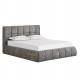 Κρεβάτι διπλό "EDDY" με αποθηκευτικό χώρο από ύφασμα μπουκλέ σε χρώμα γκρι 160x200