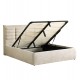 Κρεβάτι διπλό "SANDRA" με αποθηκευτικό χώρο από ύφασμα σε χρώμα μπεζ 160x200