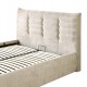 Κρεβάτι διπλό "SANDRA" με αποθηκευτικό χώρο από ύφασμα σε χρώμα μπεζ 160x200