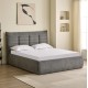 Κρεβάτι διπλό "SANDRA" με αποθηκευτικό χώρο από ύφασμα σε χρώμα γκρι 160x200