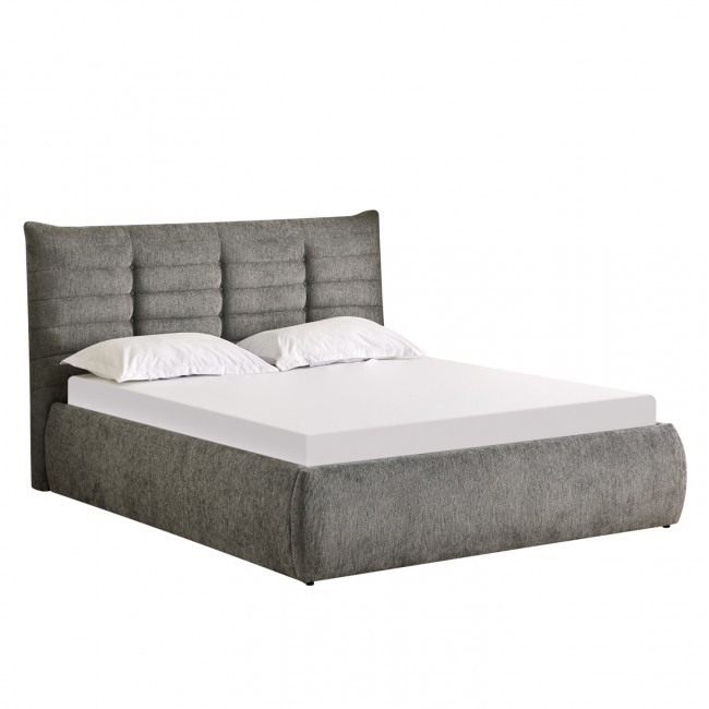 Κρεβάτι διπλό "SANDRA" με αποθηκευτικό χώρο από ύφασμα σε χρώμα γκρι 160x200