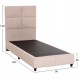Κρεβάτι μονό "MILO" με αποθηκευτικό χώρο από ύφασμα teddy σε χρώμα μπεζ 90x200