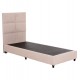 Κρεβάτι μονό "MILO" με αποθηκευτικό χώρο από ύφασμα teddy σε χρώμα μπεζ 90x200