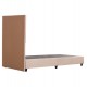 Κρεβάτι μονό "MILO" με αποθηκευτικό χώρο από ύφασμα teddy σε χρώμα μπεζ 90x200