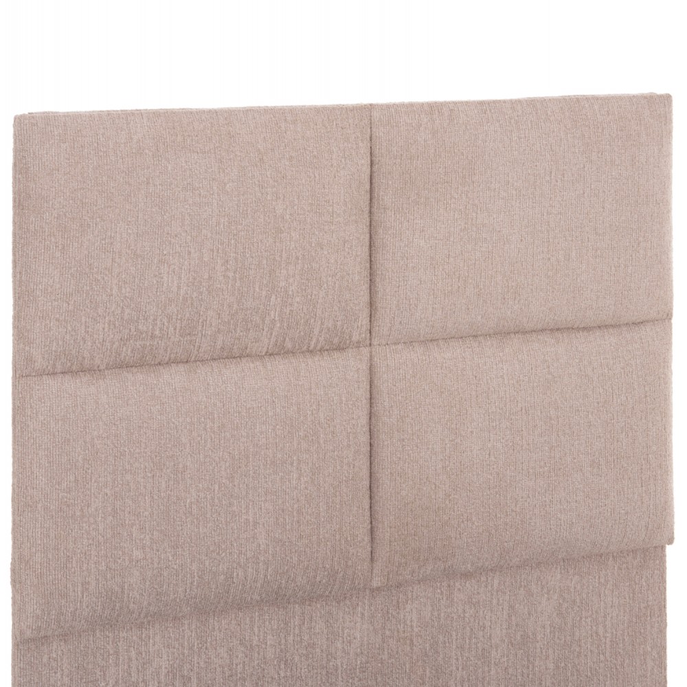 Κρεβάτι μονό "MILO" με αποθηκευτικό χώρο από ύφασμα teddy σε χρώμα μπεζ 90x200