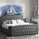 Κρεβάτι διπλό "ODELIA" με στρώμα και αποθηκευτικό χώρο από βελούδο σε χρώμα γκρι 160x200
