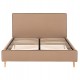 Κρεβάτι διπλό με στρώμα "INDRA" από ύφασμα σε χρώμα μπεζ 160x200