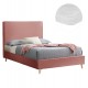 Κρεβάτι ημίδιπλο με στρώμα "MAYLIN" από βελούδο σε χρώμα σάπιο μήλο 120x200