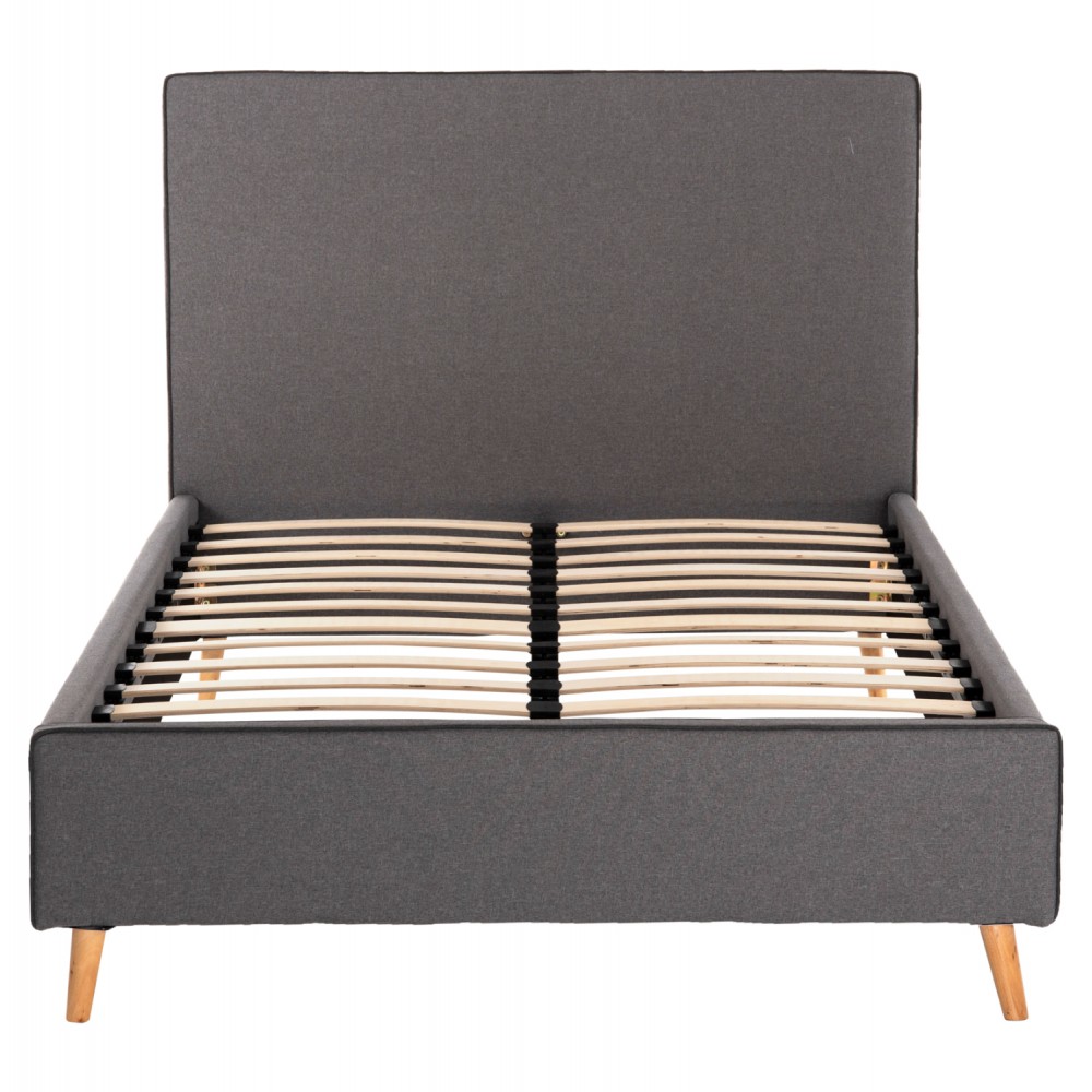 Κρεβάτι ημίδιπλο με στρώμα "MAYLIN" από ύφασμα σε χρώμα γκρι 120x200