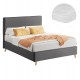 Κρεβάτι ημίδιπλο με στρώμα "MAYLIN" από ύφασμα σε χρώμα γκρι 120x200
