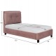 Κρεβάτι μονό με στρώμα "RILEY" από βελούδο σε χρώμα σάπιο μήλο 90x200