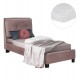 Κρεβάτι μονό με στρώμα "RILEY" από βελούδο σε χρώμα σάπιο μήλο 90x200