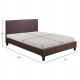 Κρεβάτι διπλό με στρώμα "BECCΑ" από pu σε χρώμα καφέ 150x200