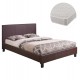Κρεβάτι διπλό με στρώμα "BECCΑ" από pu σε χρώμα καφέ 150x200