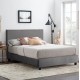 Κρεβάτι διπλό με στρώμα "BECCA" από ύφασμα σε χρώμα γκρι 150x200